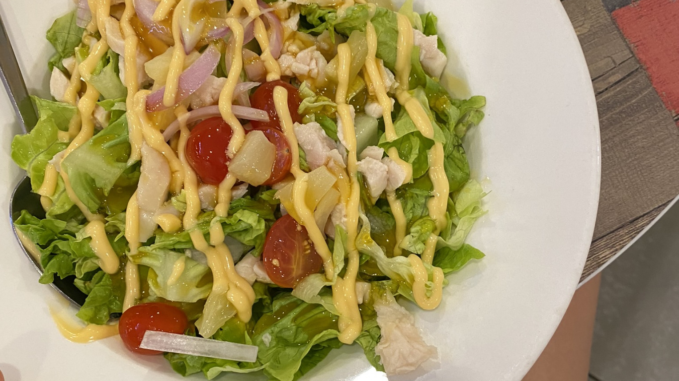 Обои салат Цезарь, вальдорфский салат, листовой овощ, пища, Кулинария в разрешении 1366x768