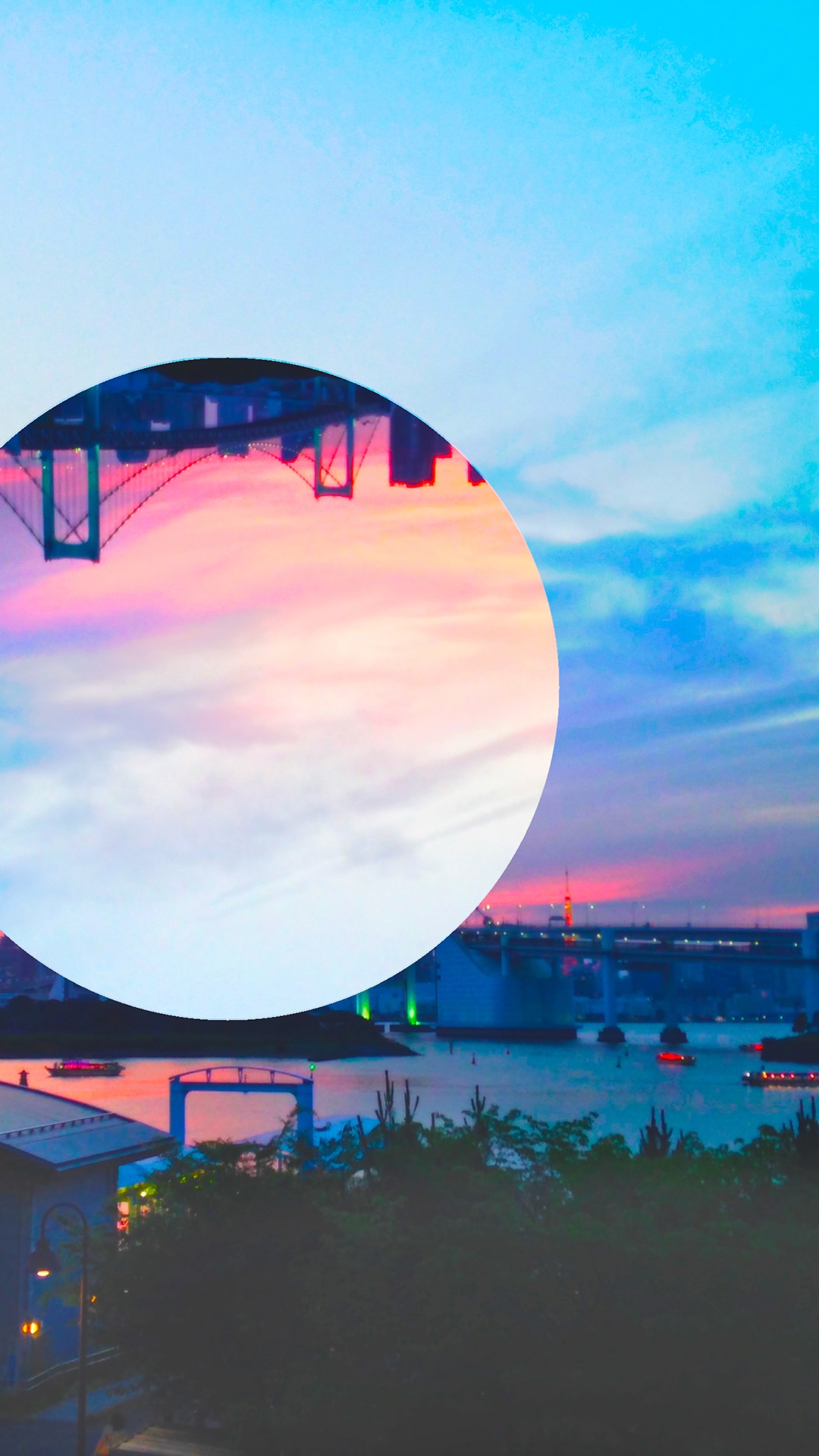 Обои отражение, дневное время, горизонт, закат, утро в разрешении 1080x1920