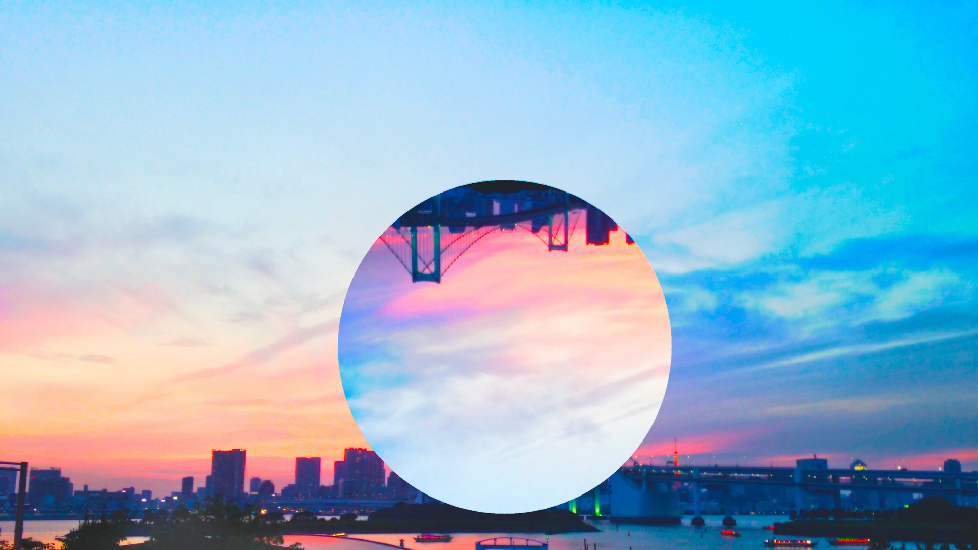 Обои отражение, дневное время, горизонт, закат, утро в разрешении 1920x1080