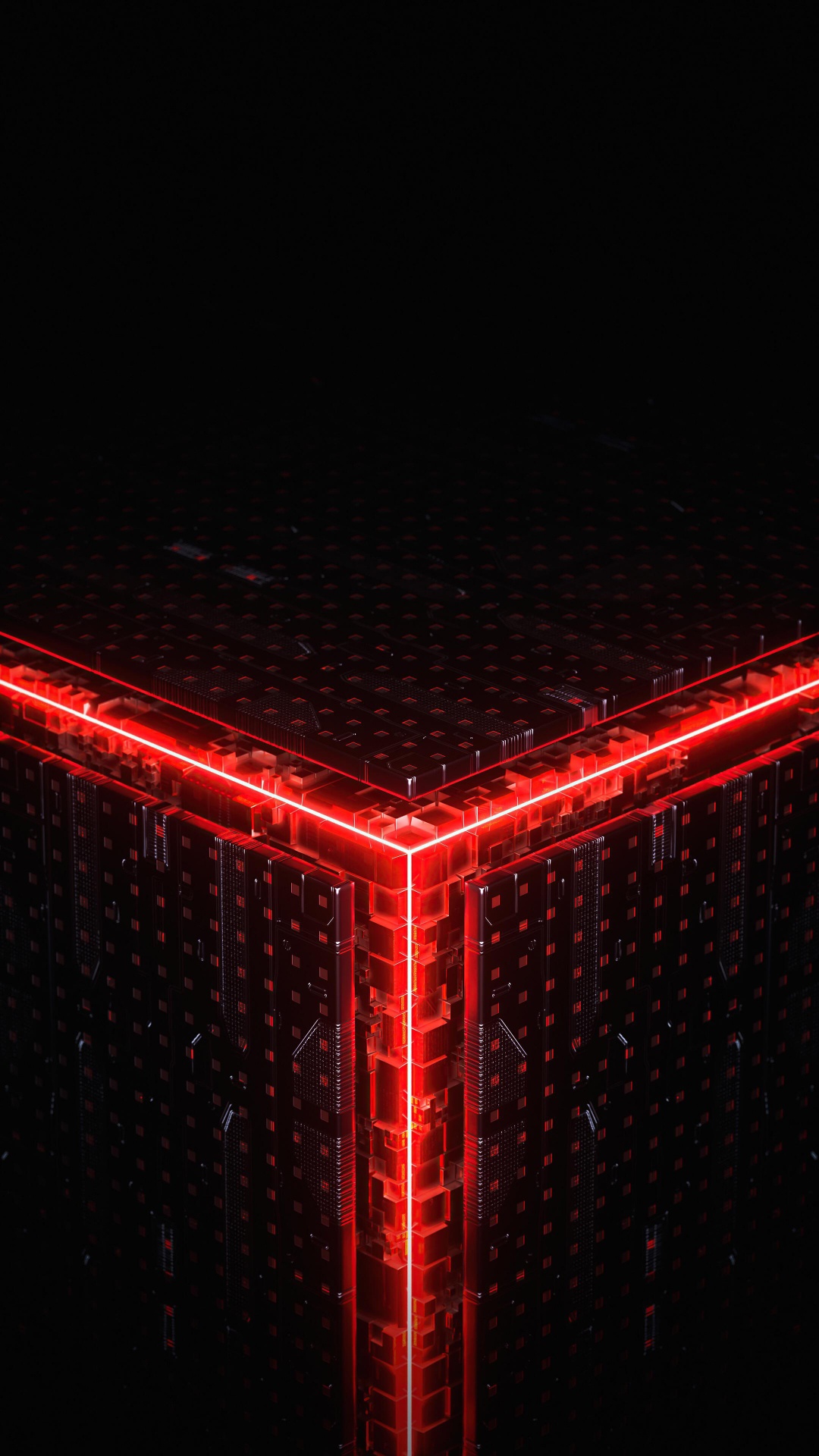 Обои абстрактный куб, куб, абстрактное искусство, абстракция, графика в разрешении 1080x1920