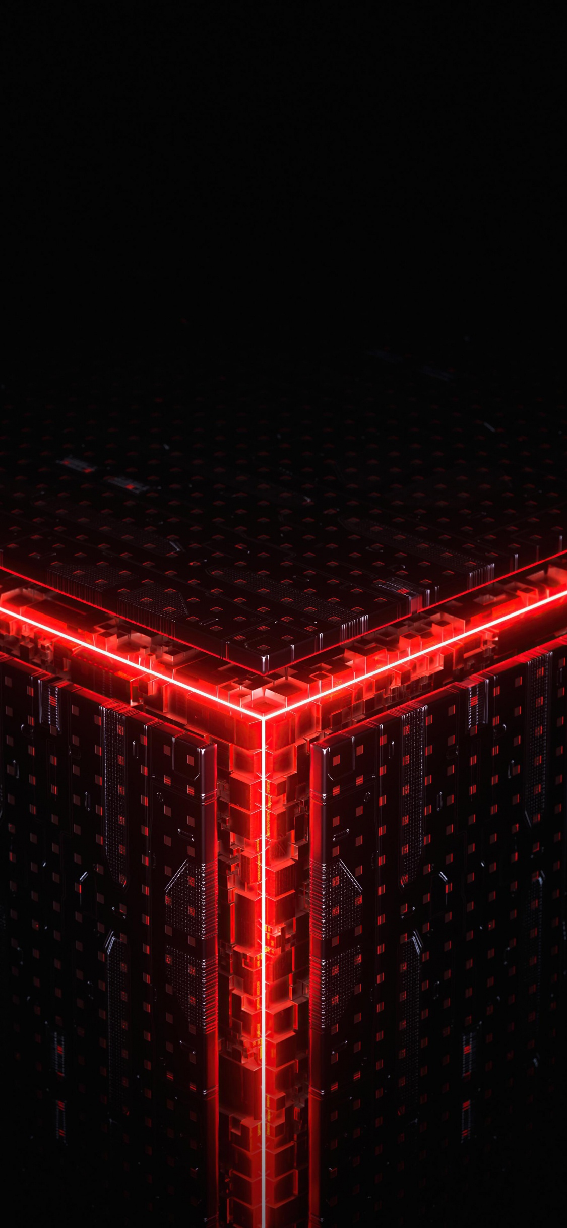 Обои абстрактный куб, куб, абстрактное искусство, абстракция, графика в разрешении 1125x2436