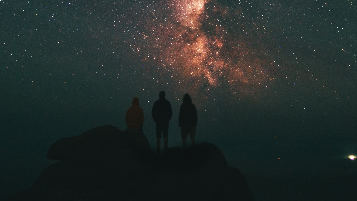 Обои Млечный Путь, Галактика, звезда, ночное небо, астрономический объект в разрешении 1366x768