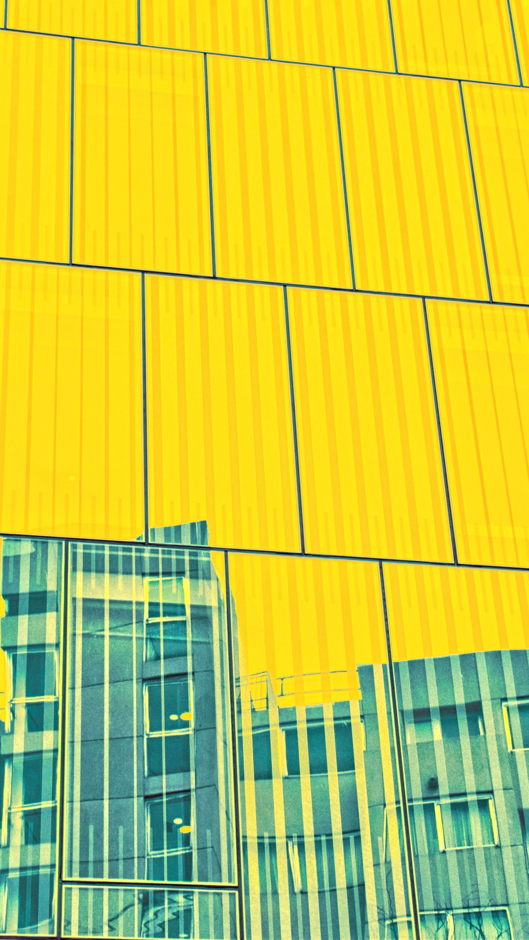 Обои архитектура, фасад, желтый, линия, узор в разрешении 1080x1920
