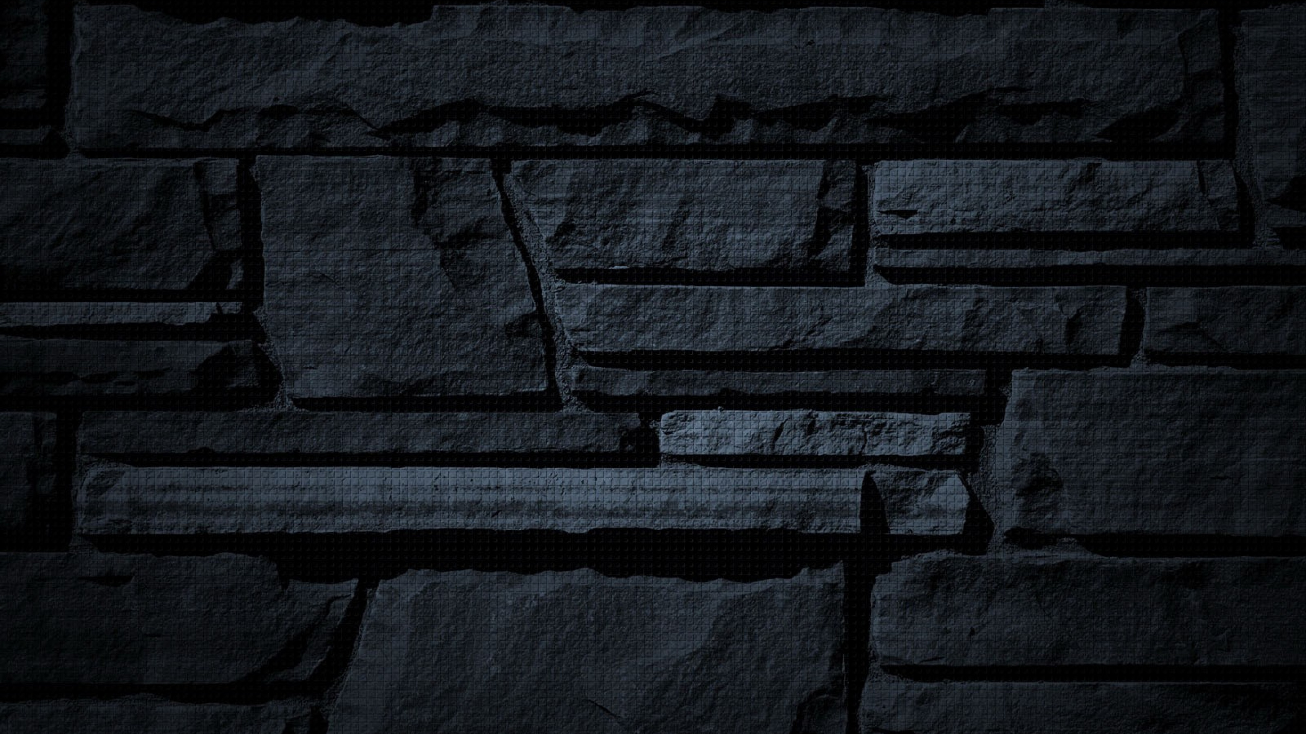 Обои текстура, черный, стена, кирпич, каменная стена в разрешении 2560x1440