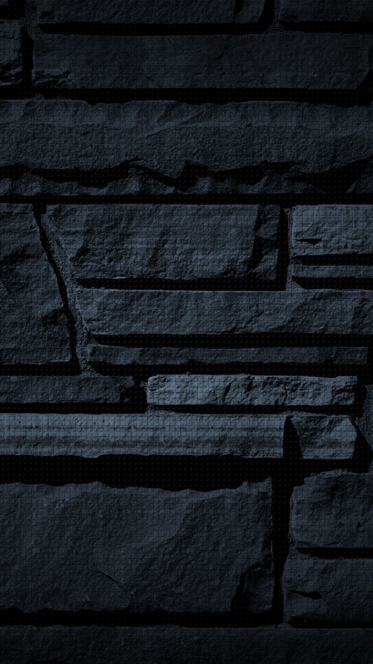 Обои текстура, черный, стена, кирпич, каменная стена в разрешении 750x1334