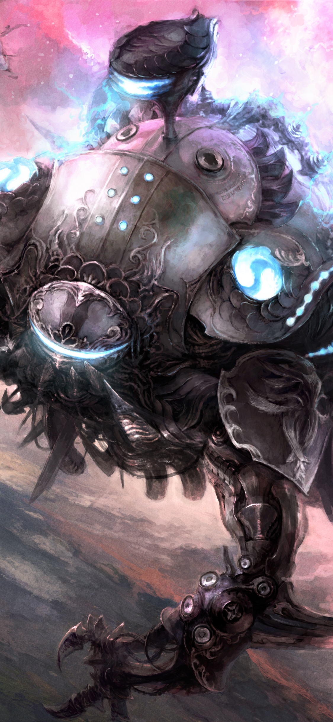 Обои бобышка, пакет расширения, демон, иллюстрация, арт в разрешении 1125x2436