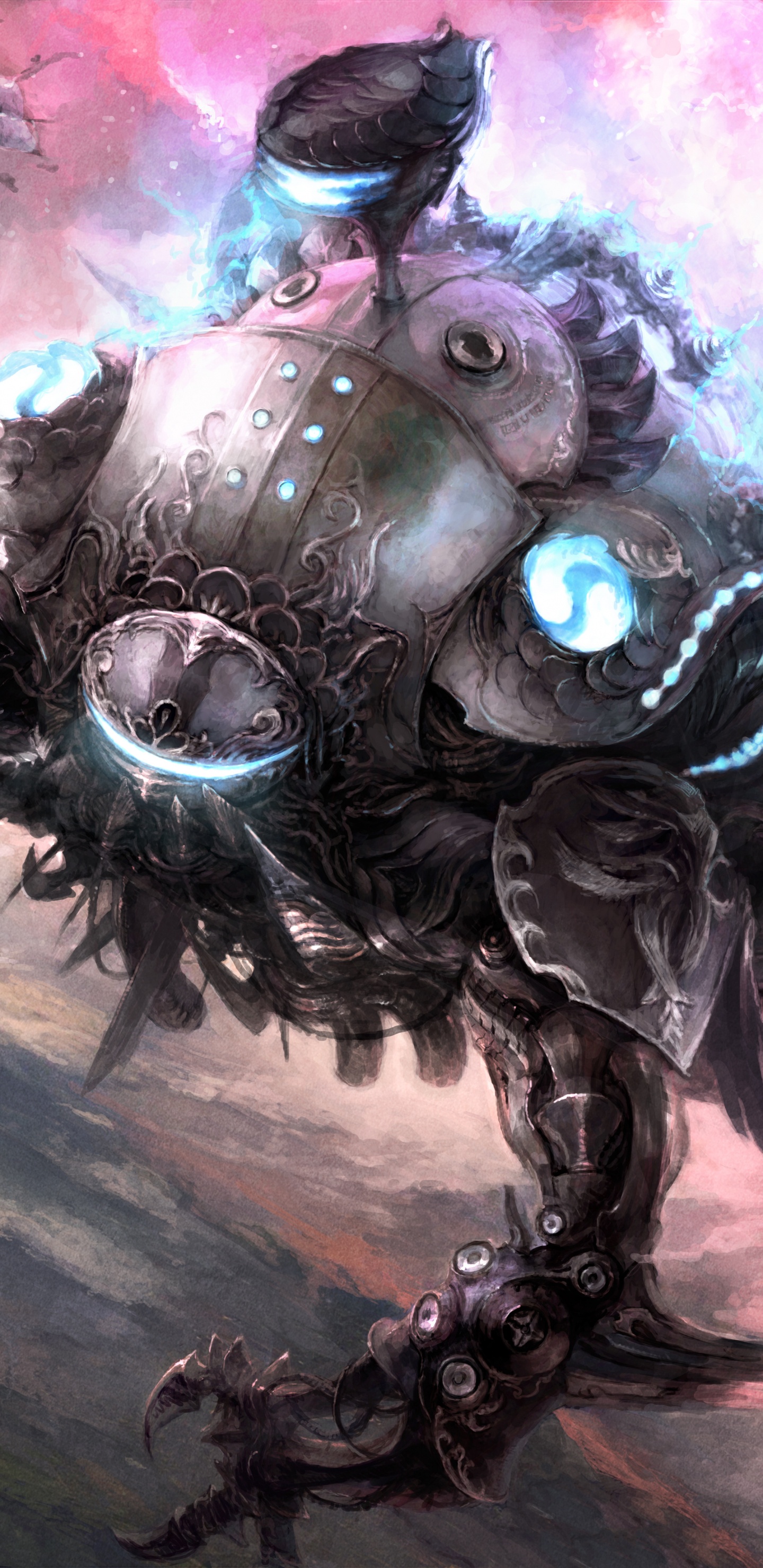 Обои бобышка, пакет расширения, демон, иллюстрация, арт в разрешении 1440x2960