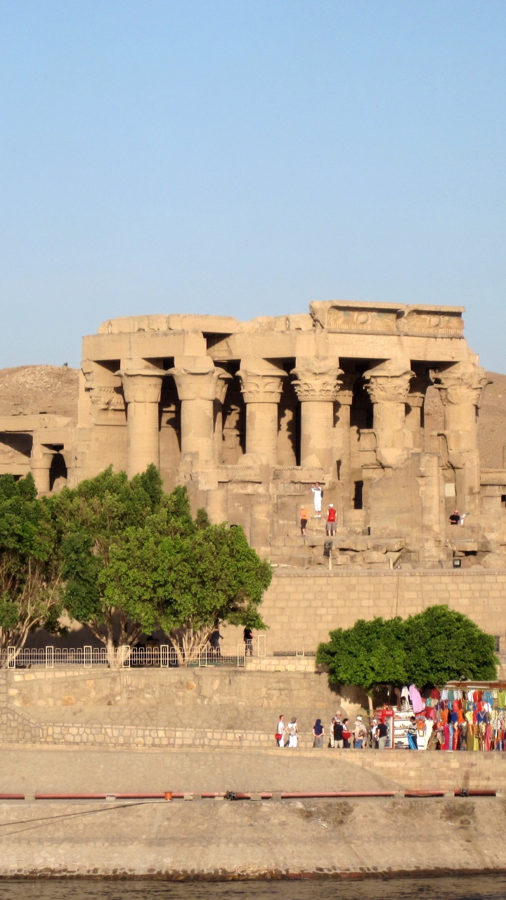 Обои древняя история, Ком-Омбо, Нил, археологический памятник, историческое место в разрешении 720x1280