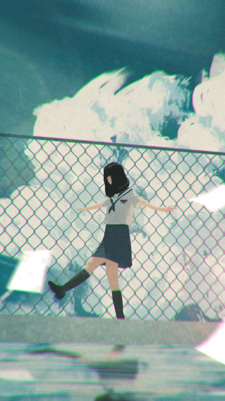 Обои снимок, вода, иллюстрация, облако, досуг в разрешении 750x1334