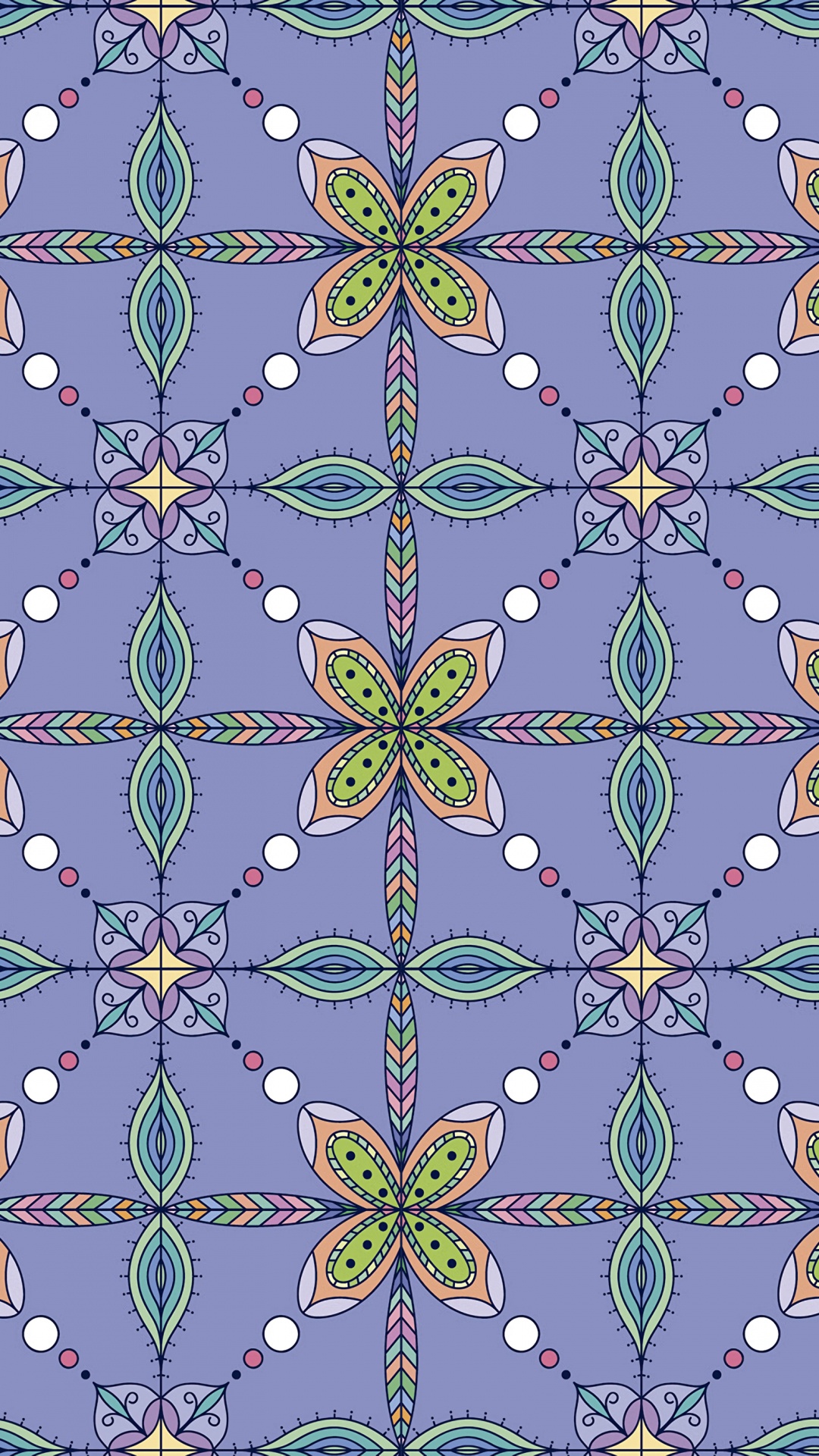 Обои узор, дизайн, зеленый, симметрия, сирень в разрешении 1080x1920