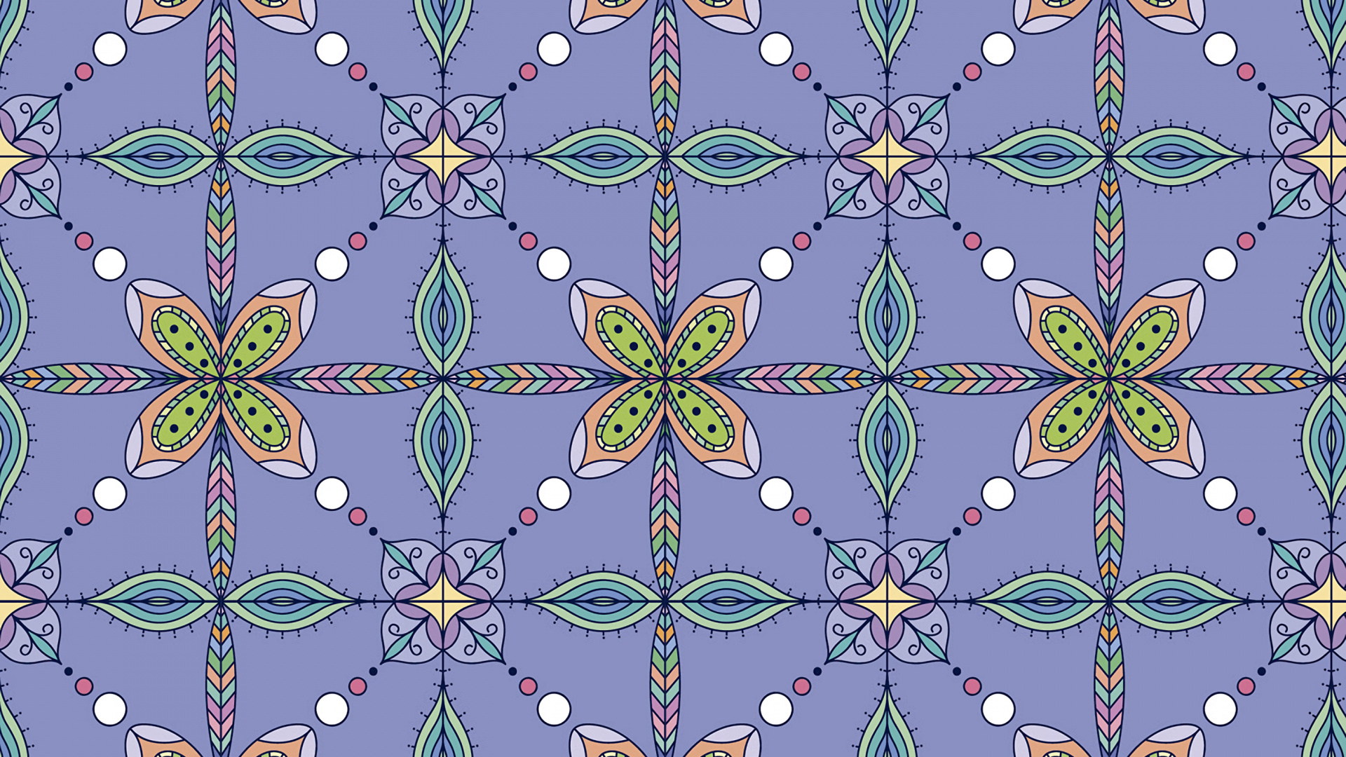 Обои узор, дизайн, зеленый, симметрия, сирень в разрешении 1920x1080