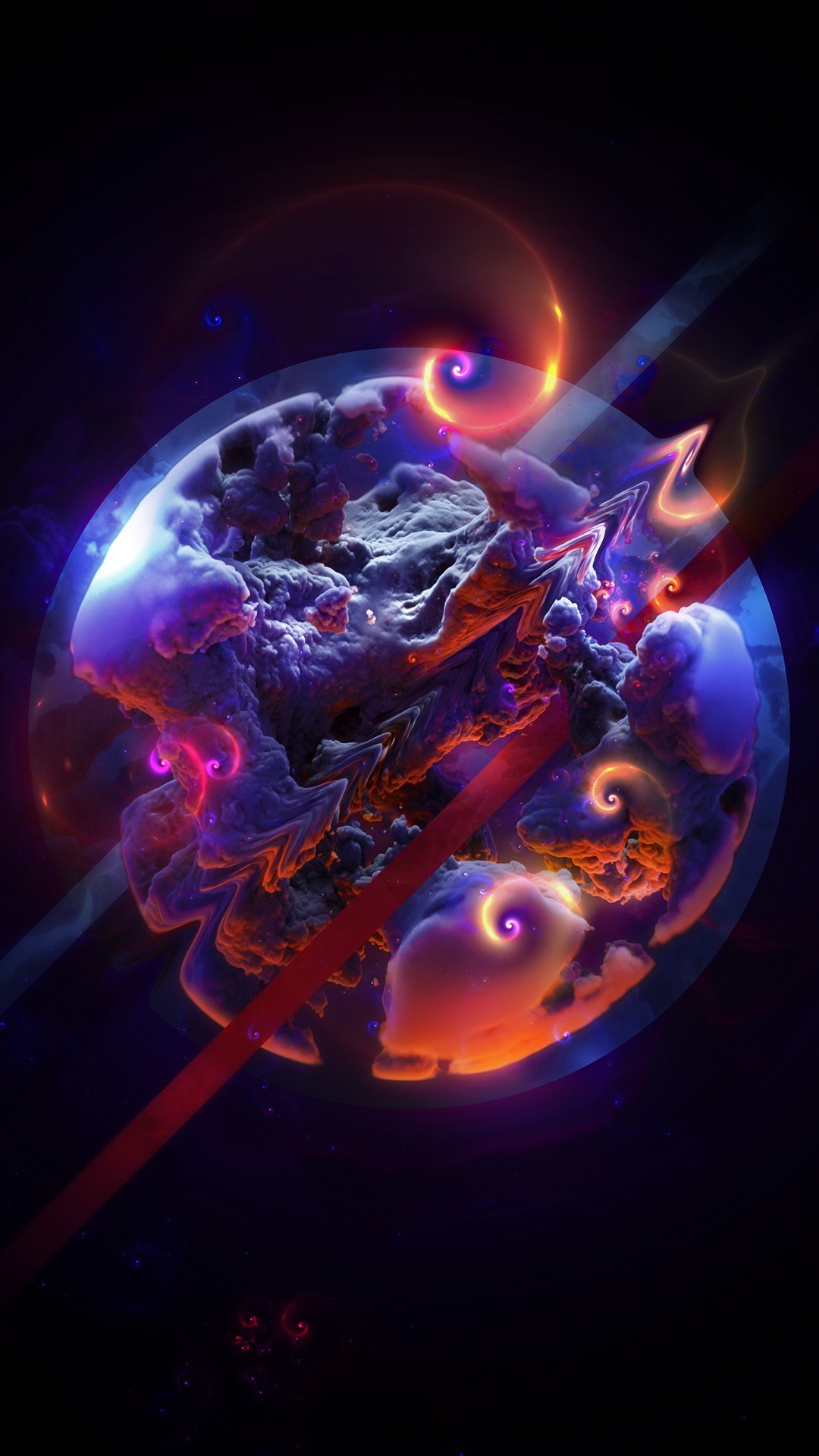 Обои земля, андроид, пурпур, арт, астрономический объект в разрешении 1080x1920