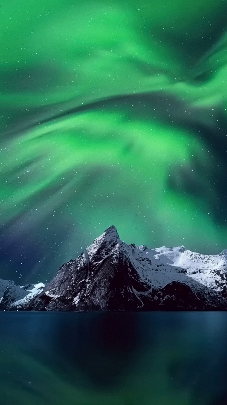 Обои Аврора, природа, зеленый, природный ландшафт, свет в разрешении 750x1334