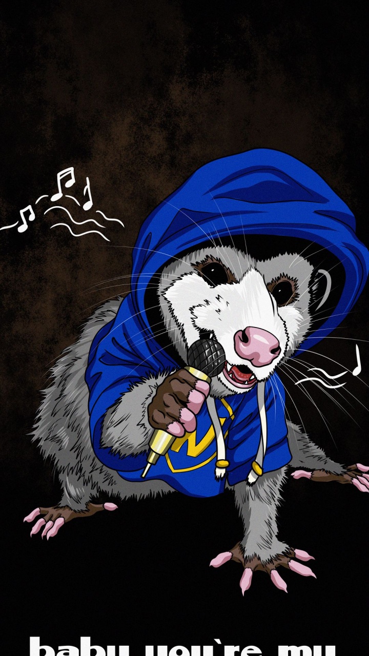 Обои мультфильм, рукав, жест, собака породы, головной убор в разрешении 720x1280