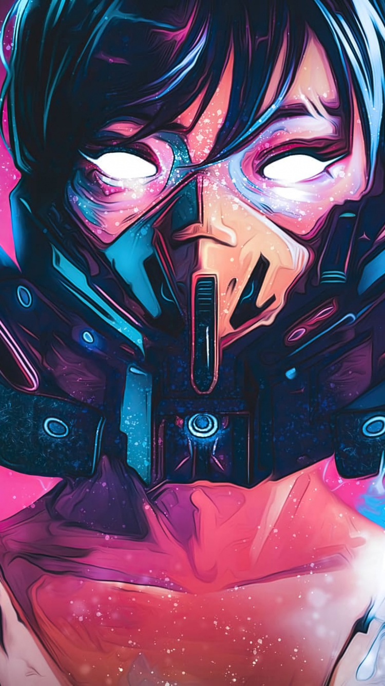 Обои девушка противогаз арт, противогаз, цифровое искусство, арт, произведение искусства в разрешении 750x1334