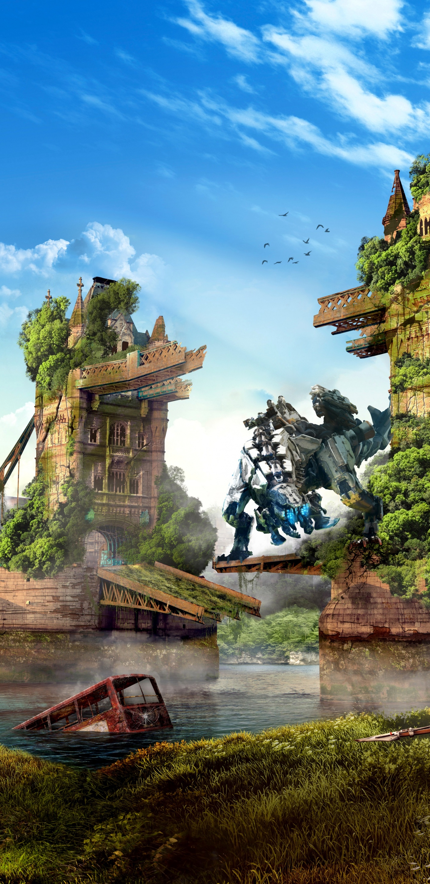 Обои Алой, природа, пейзаж, дерево, вода в разрешении 1440x2960