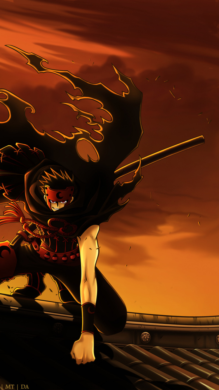 Обои иллюстрация, небо, характер, катану, мифология в разрешении 750x1334