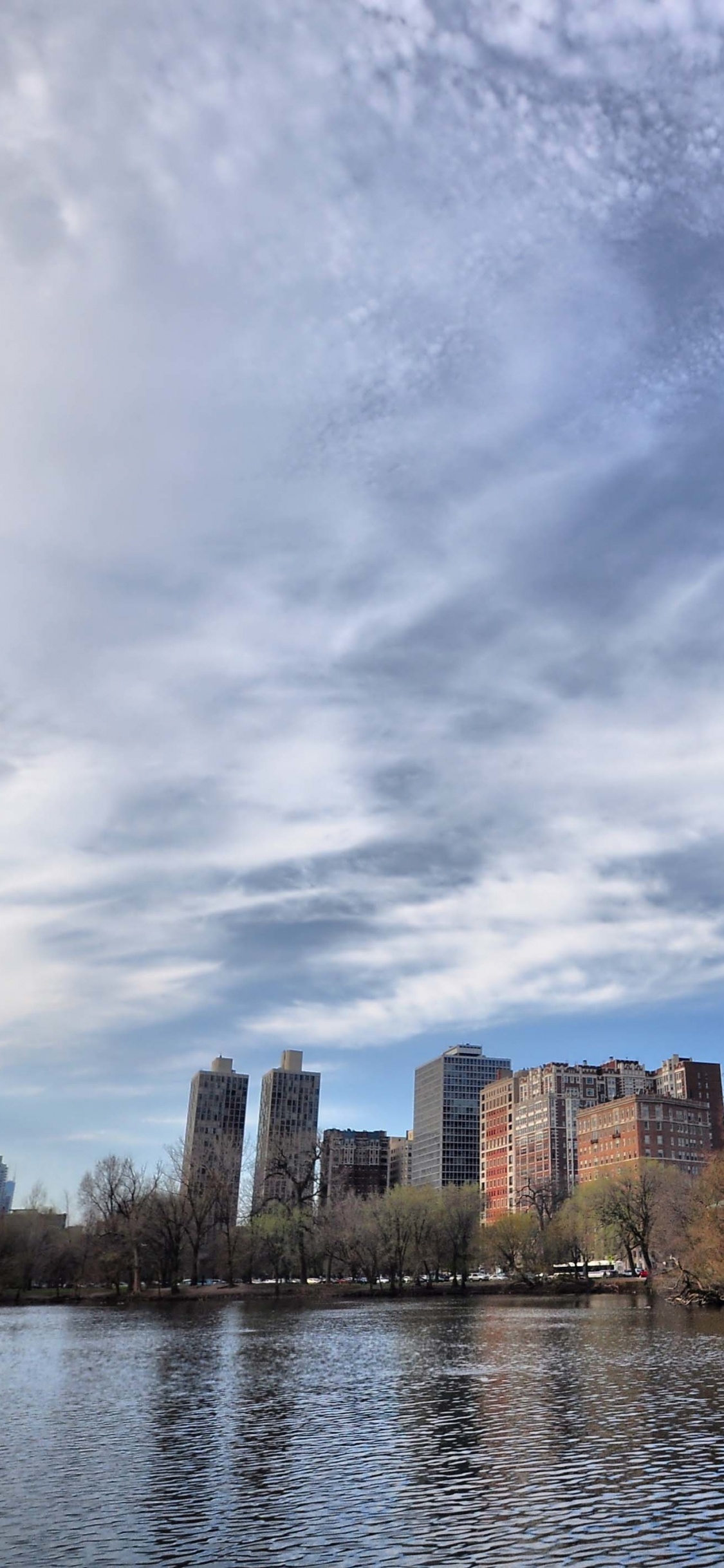 Обои Чикаго, город, небоскреб, городской пейзаж, городской район в разрешении 1125x2436