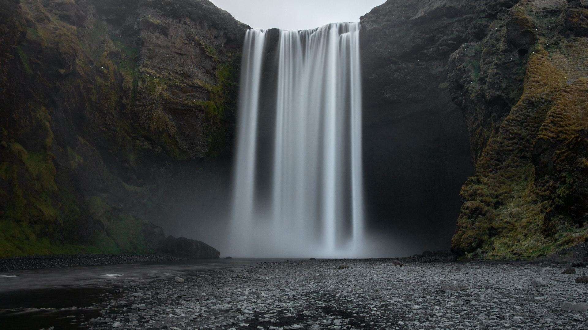 Обои водопад, водоток, природный ландшафт, измеритель, фьорд в разрешении 1920x1080