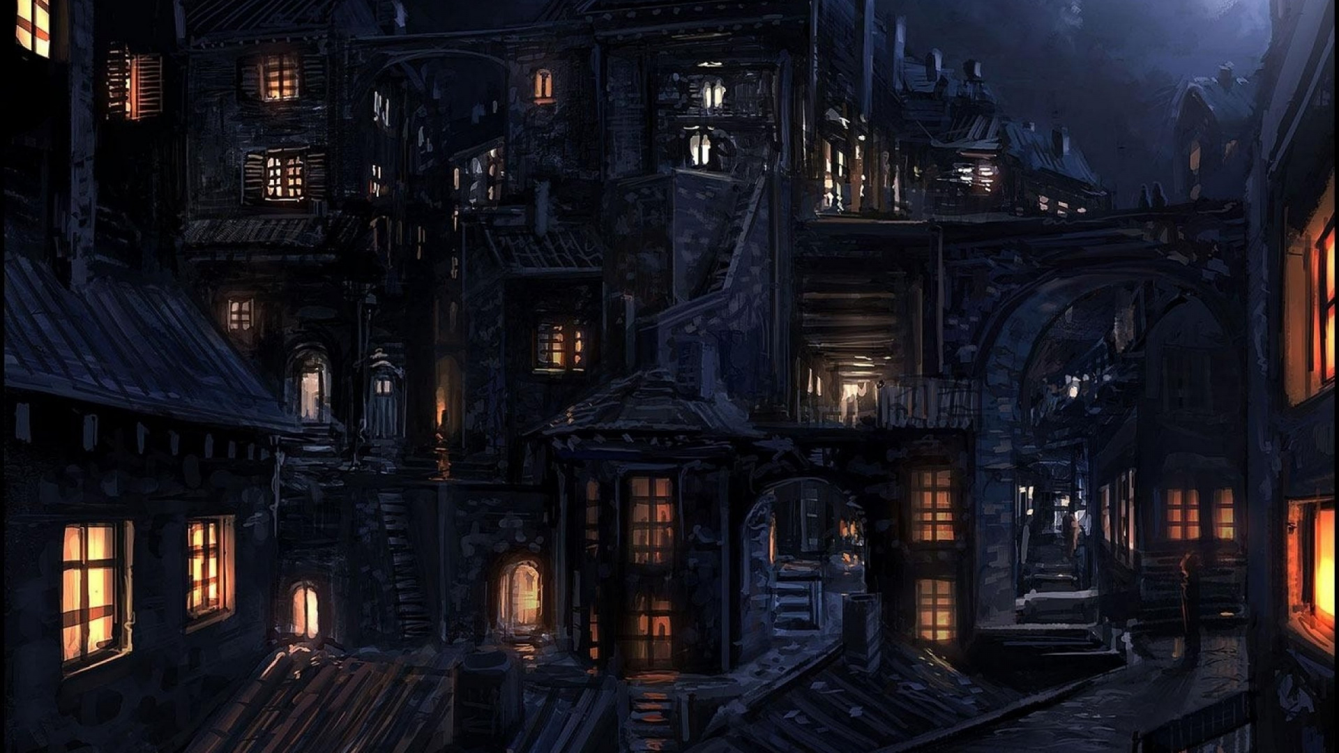 Обои фэнтези, арт, цифровое искусство, фантастическое искусство, темнота в разрешении 1920x1080