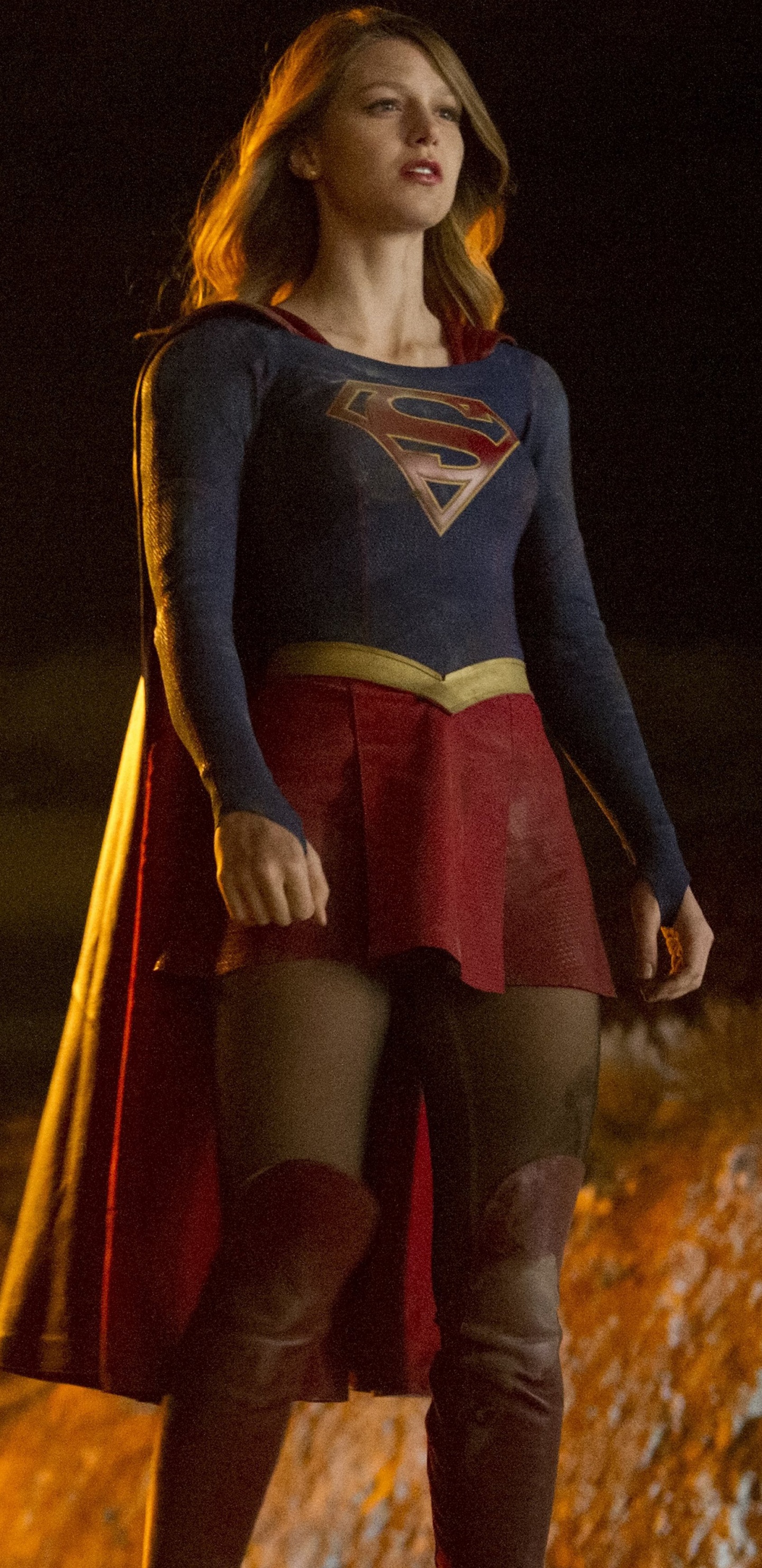 Обои Мелисса бенойст, супергерл, Супермен, ЗП, верхняя одежда в разрешении 1440x2960