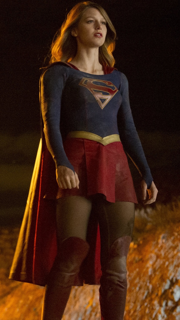 Обои Мелисса бенойст, супергерл, Супермен, ЗП, верхняя одежда в разрешении 720x1280