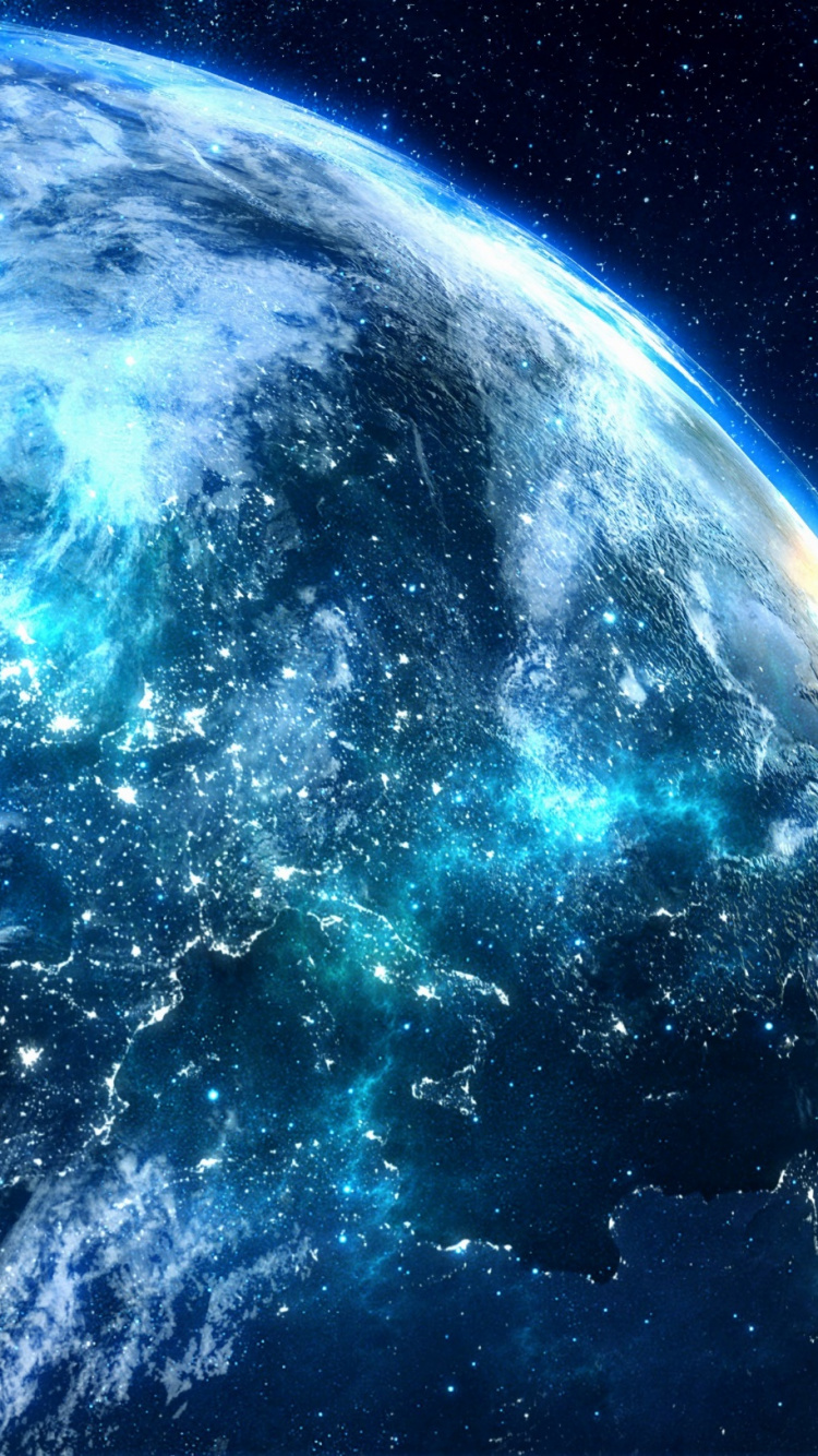 Обои земля, планета, туманность, космос, Галактика в разрешении 750x1334