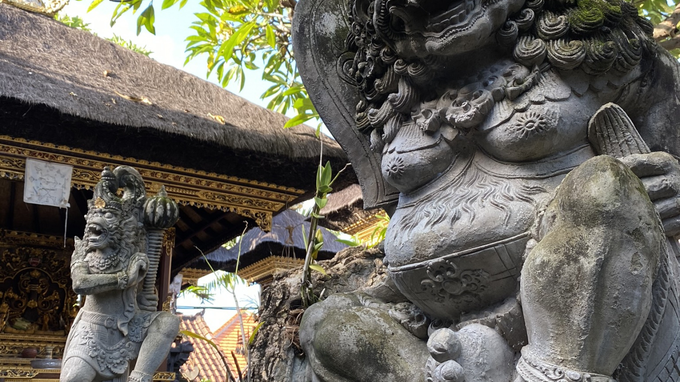 Обои бали, статуя, резьба по камню, археологический памятник, древняя история в разрешении 1366x768