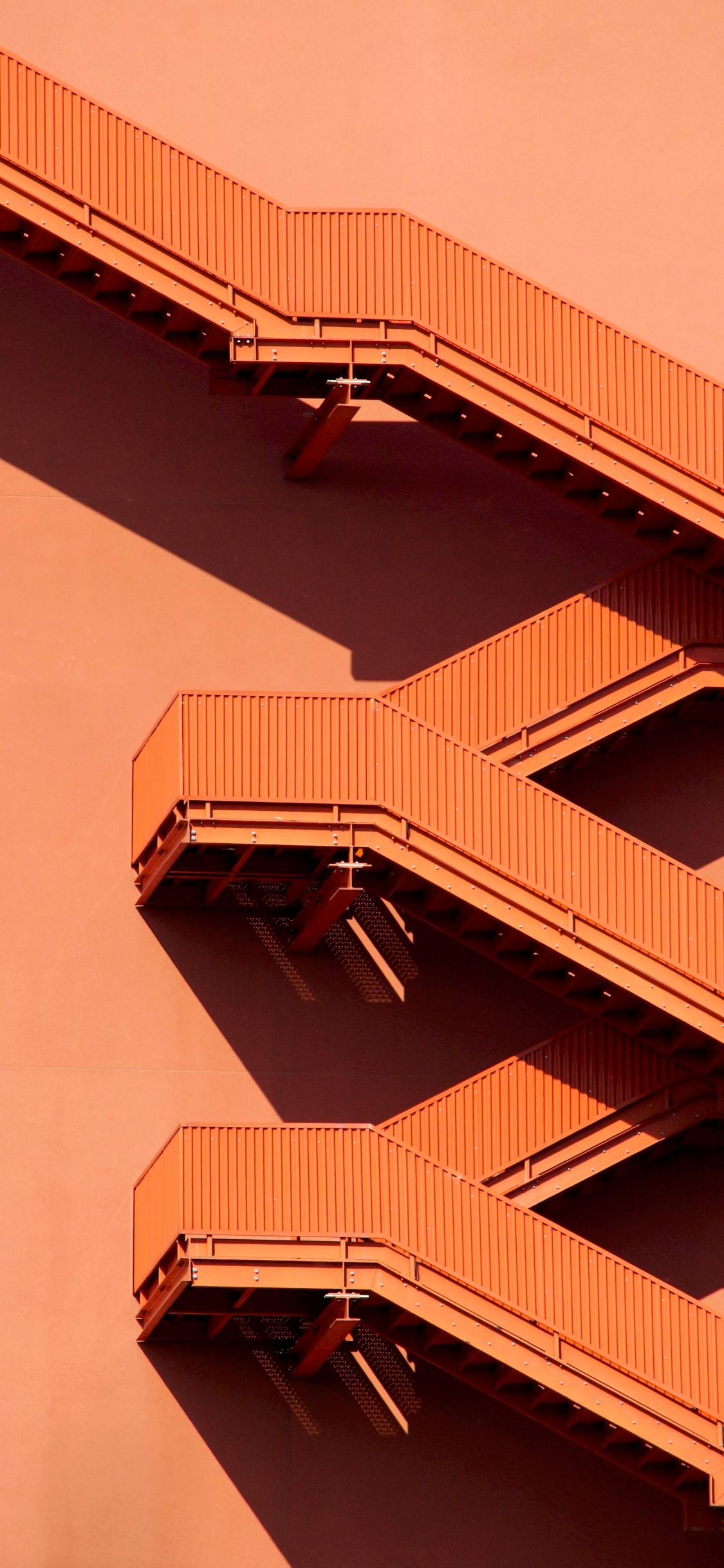 Обои архитектура, Апельсин, красный цвет, желтый, линия в разрешении 1125x2436