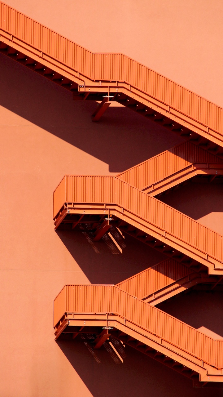 Обои архитектура, Апельсин, красный цвет, желтый, линия в разрешении 720x1280