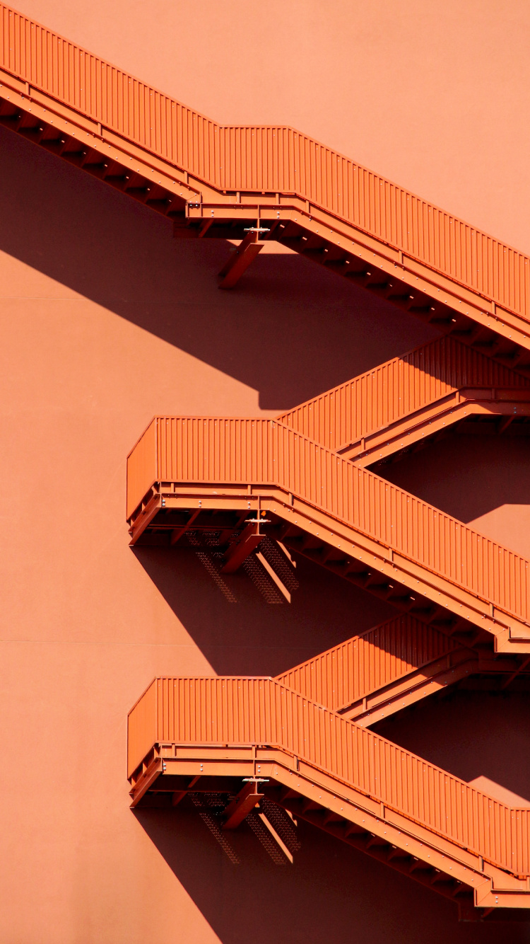 Обои архитектура, Апельсин, красный цвет, желтый, линия в разрешении 750x1334