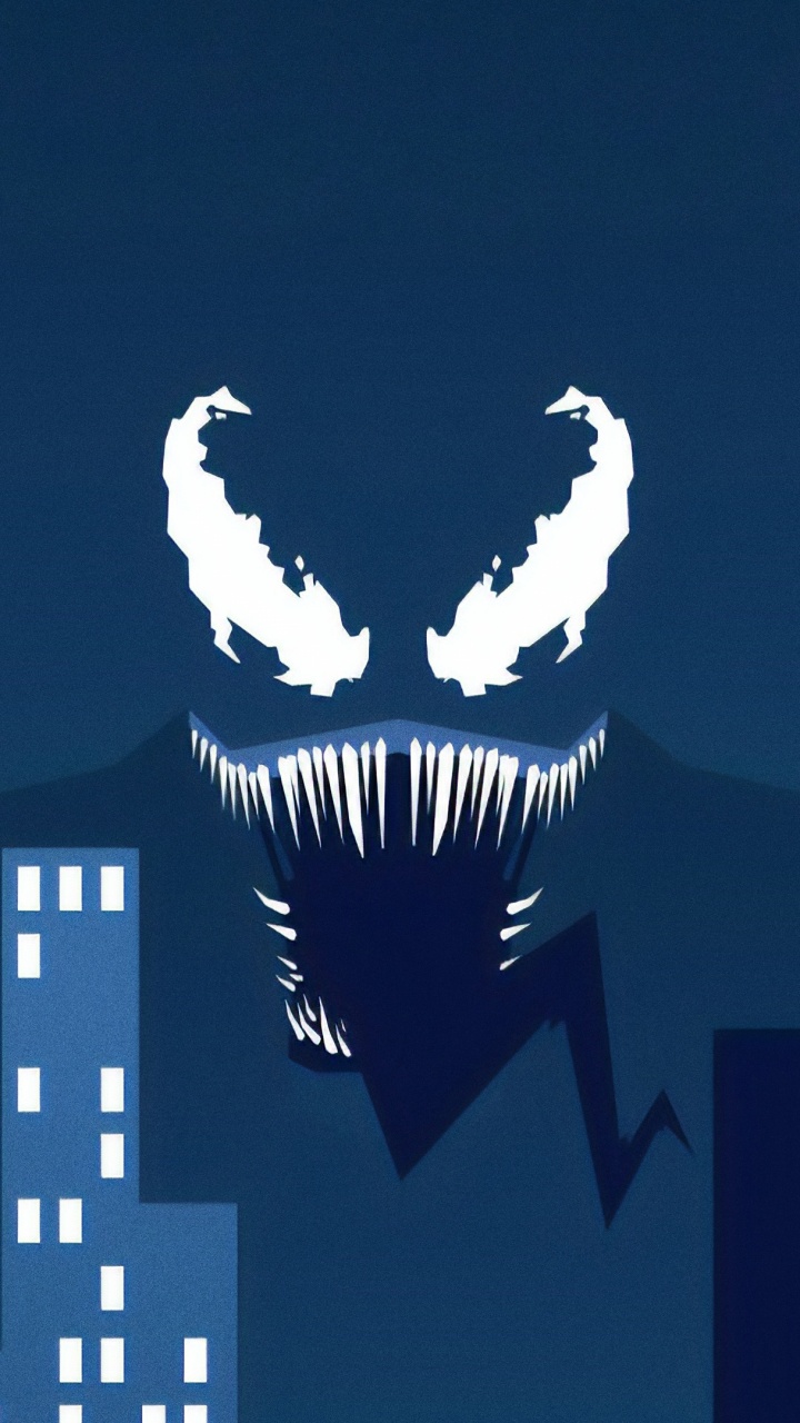 Обои веном, арт, супергерой, синий, иллюстрация в разрешении 720x1280