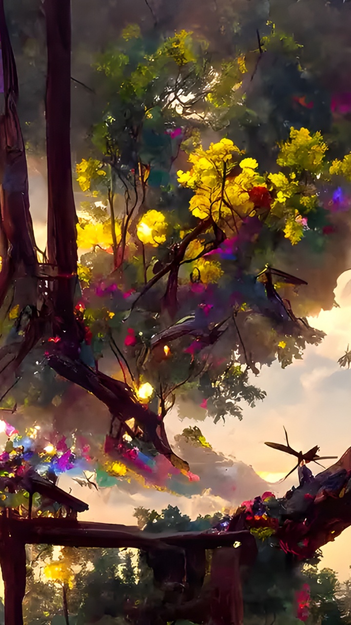 Обои природа, живопись, облако, свет, мир в разрешении 720x1280