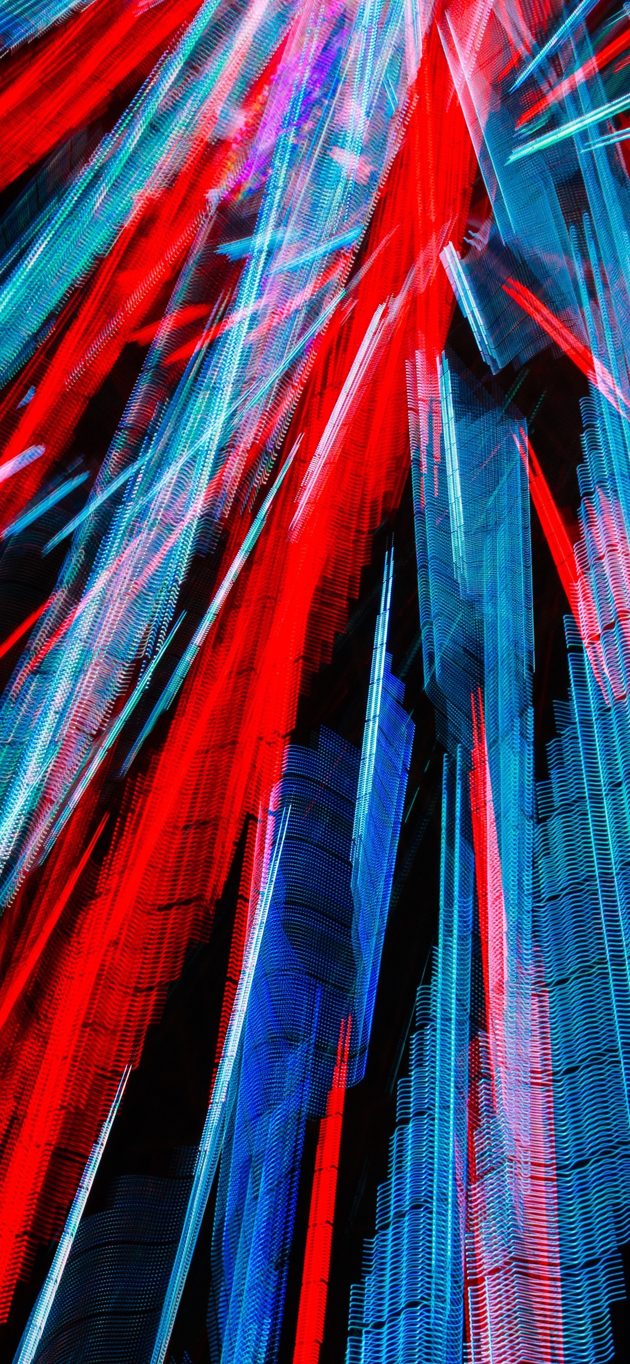 Обои синий, красный цвет, свет, электрик, ткань в разрешении 1242x2688