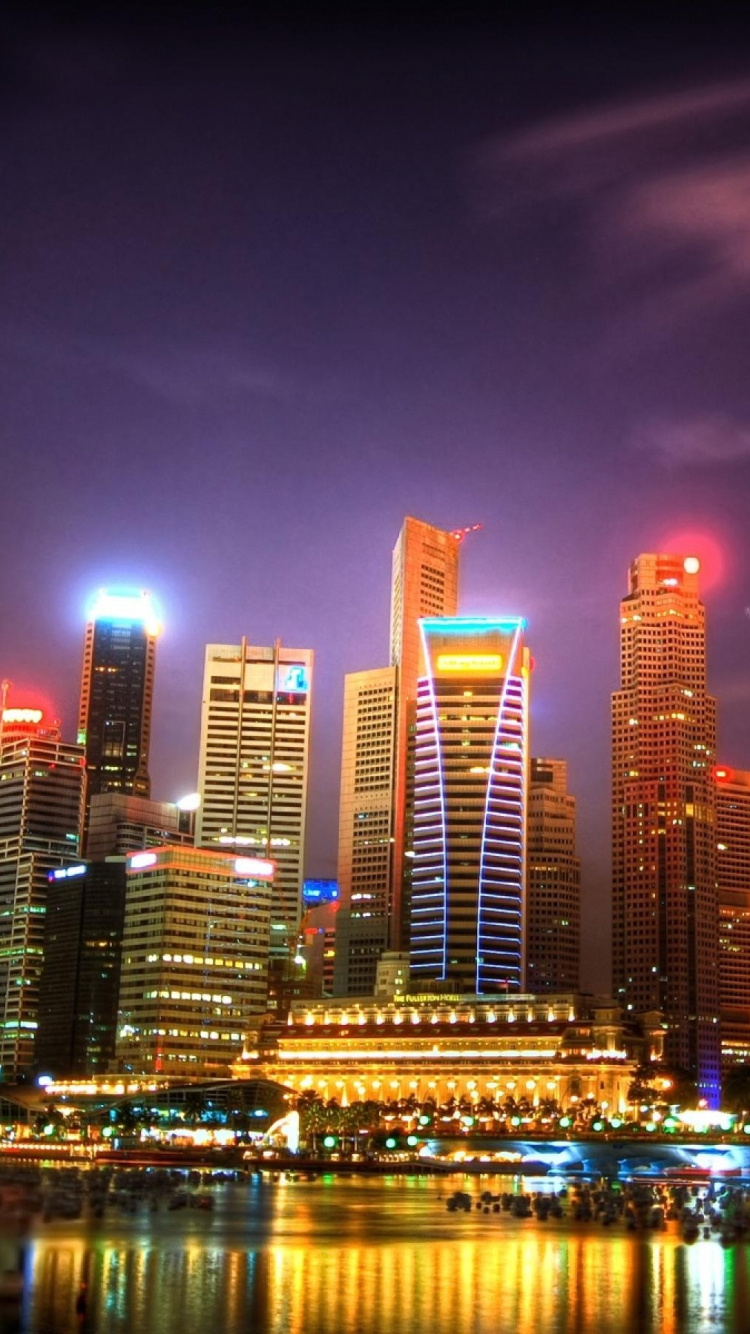 Обои город, городской пейзаж, метрополия, линия горизонта, городской район в разрешении 750x1334