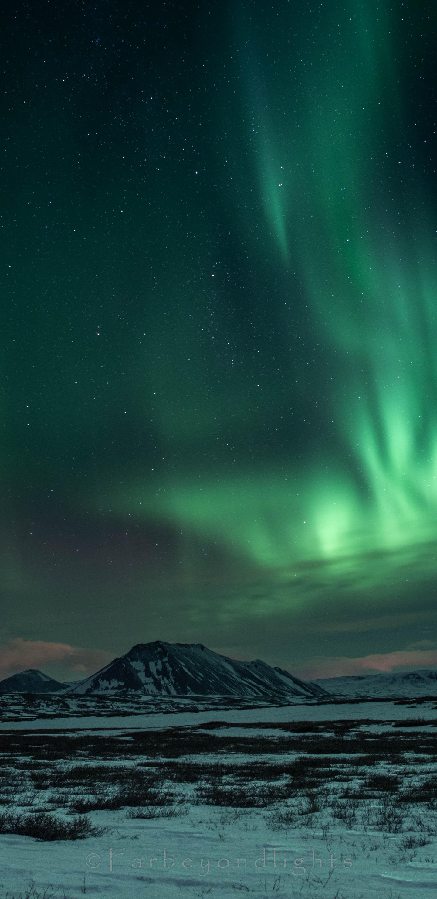 Обои Аврора, Арктика, природа, атмосфера, замораживание в разрешении 1440x2960