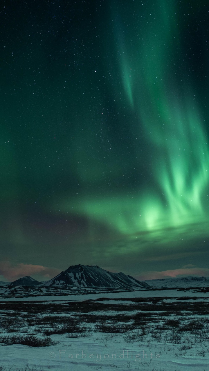 Обои Аврора, Арктика, природа, атмосфера, замораживание в разрешении 720x1280