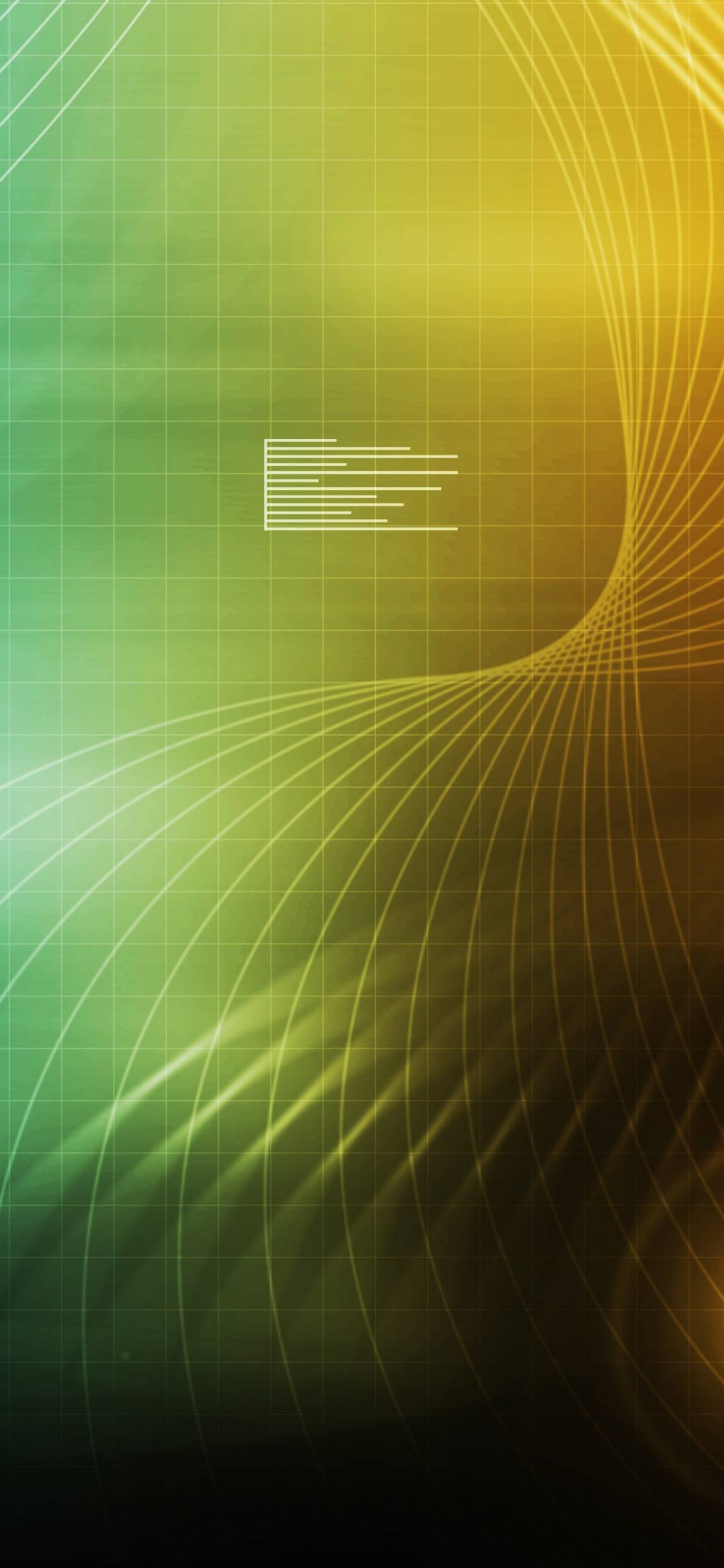 Обои атмосфера, синий, зеленый, желтый, линия в разрешении 1125x2436
