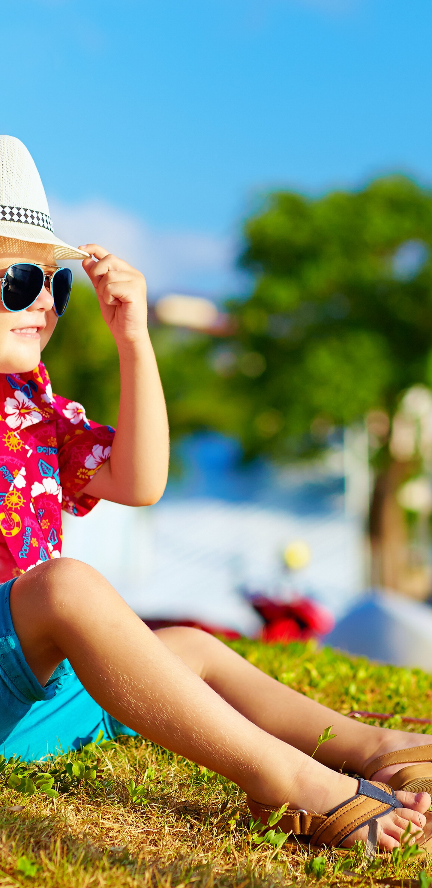 Обои лето, желтый, одежда, традиционные Гавайи, растение в разрешении 1440x2960