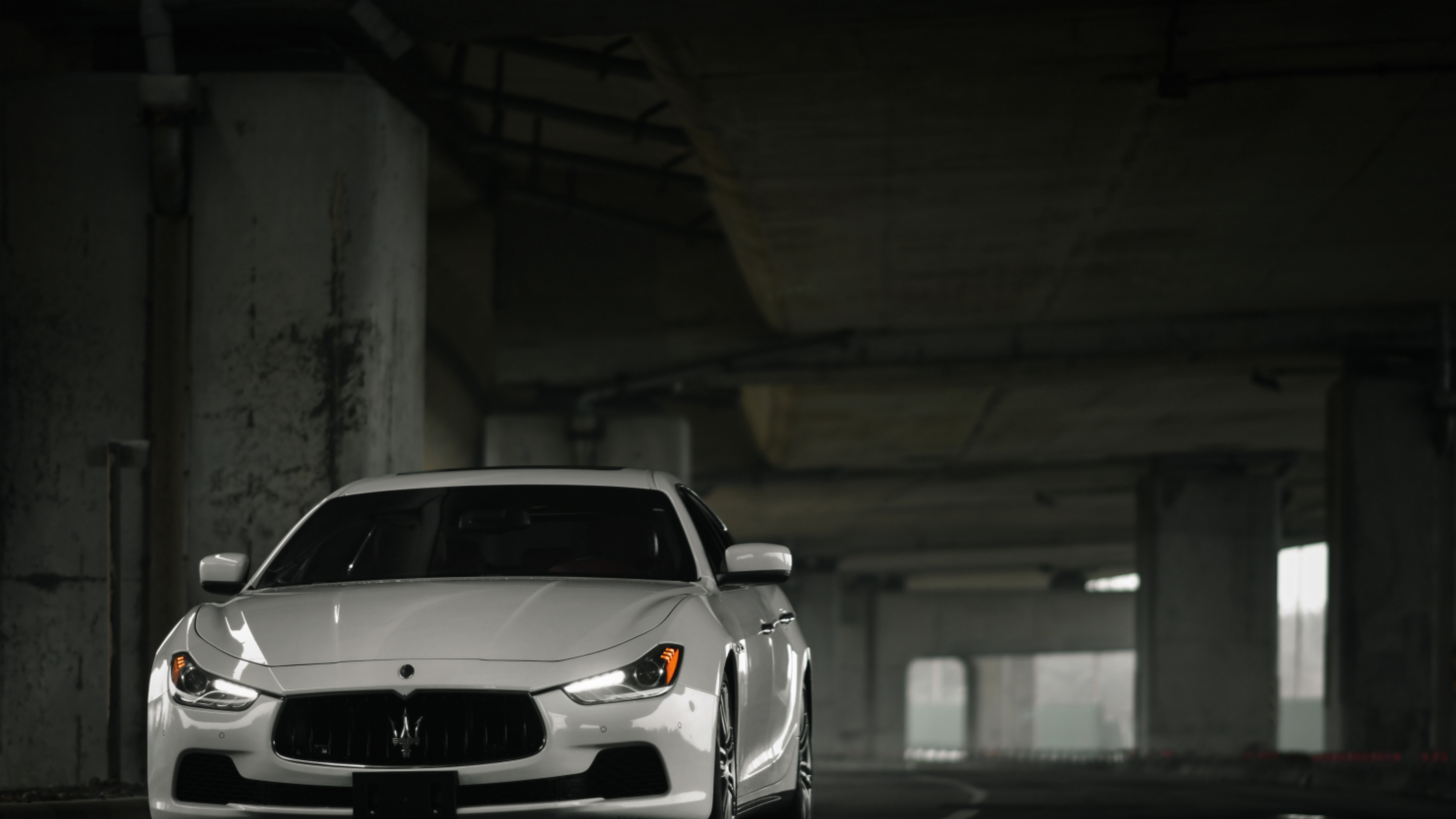 Обои автомобиль, белые, maserati granturismo, авто, Мазерати в разрешении 3840x2160