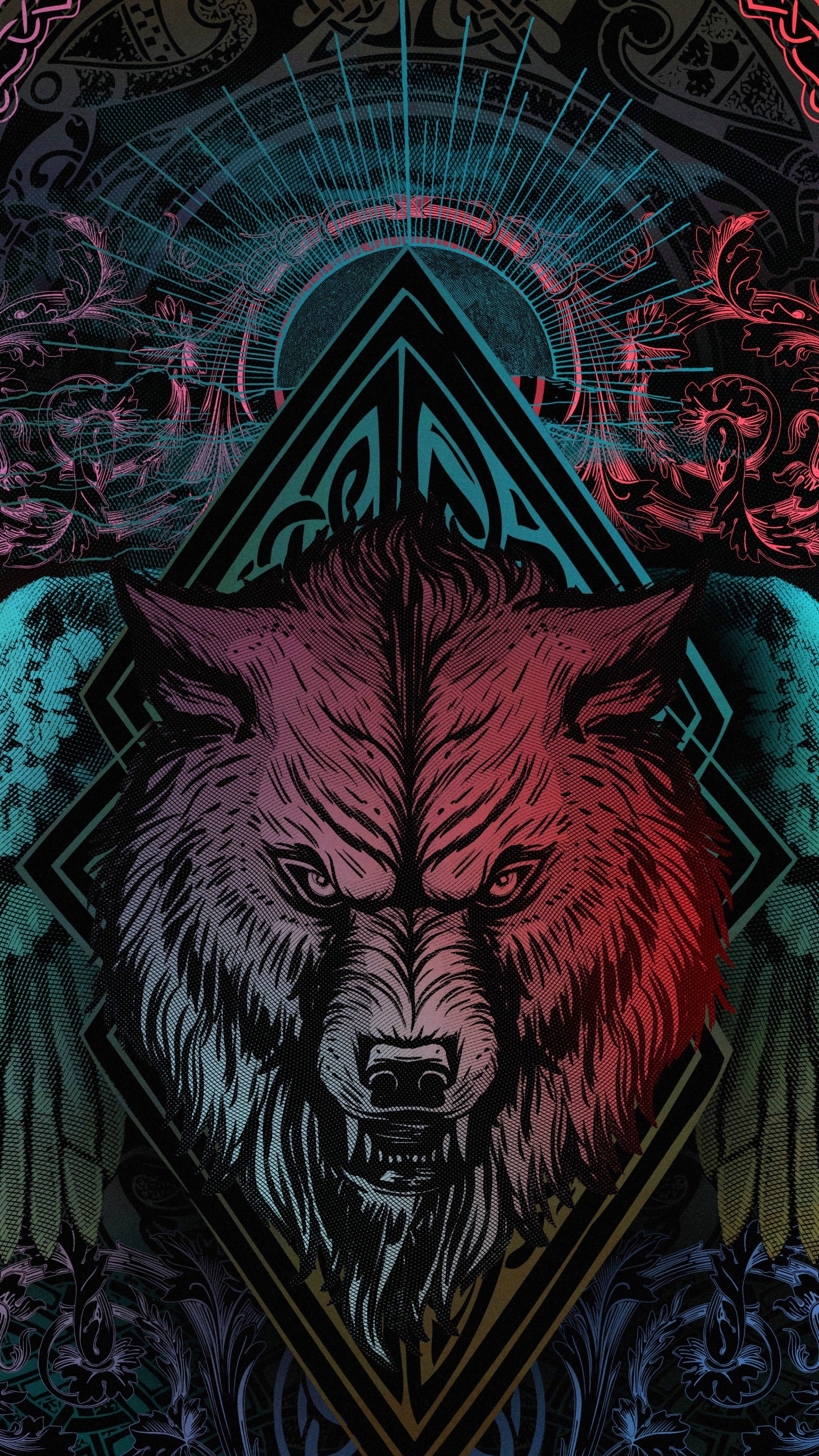 Обои варяг, ios, линия, арт, стена в разрешении 1440x2560