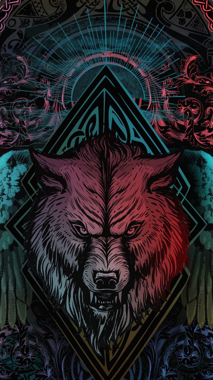 Обои варяг, ios, линия, арт, стена в разрешении 720x1280