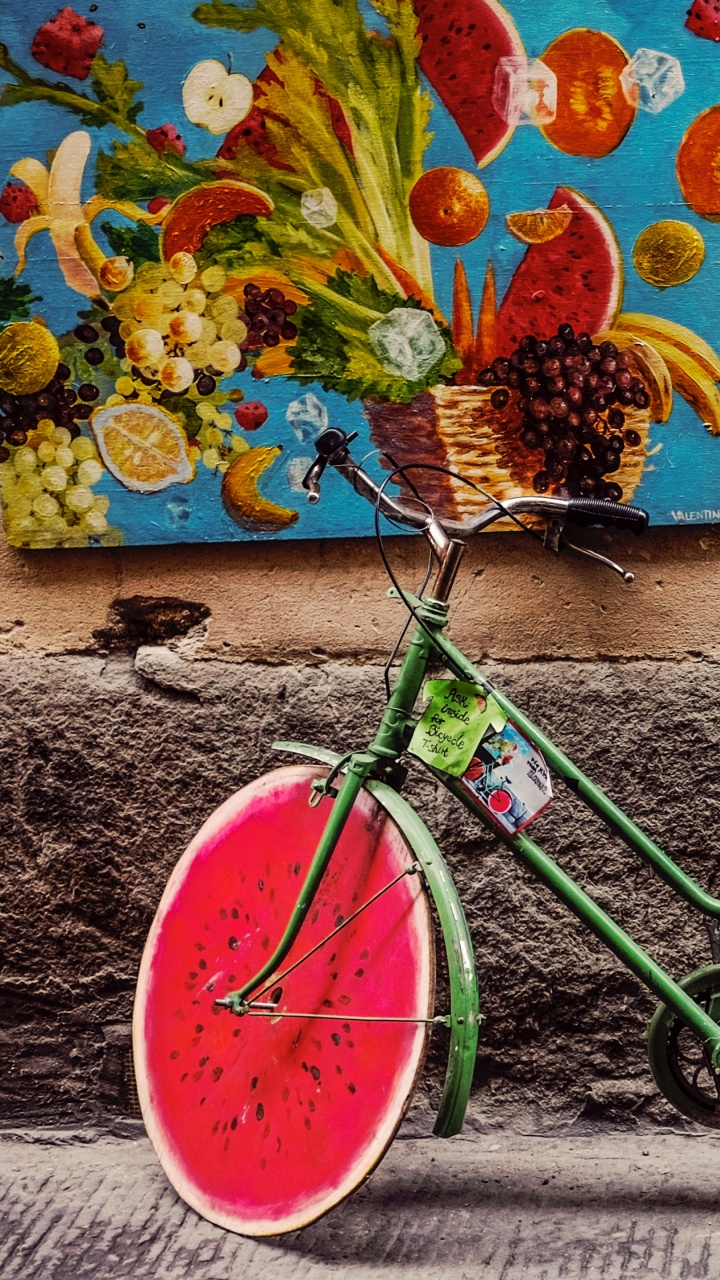 Обои велосипед, желтый, дорожный велосипед в разрешении 720x1280