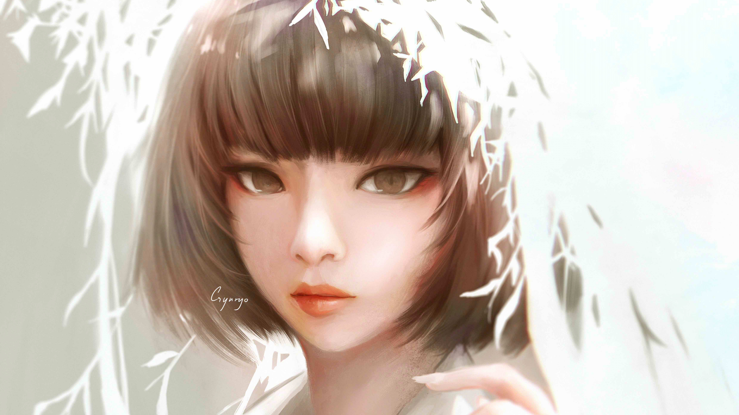 Обои аниме, цифровое искусство, волосы, лицо, прическа в разрешении 2560x1440