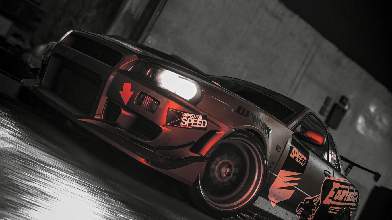 Обои отражение, легковые автомобили, шина, вода, автомобильные шины в разрешении 1366x768