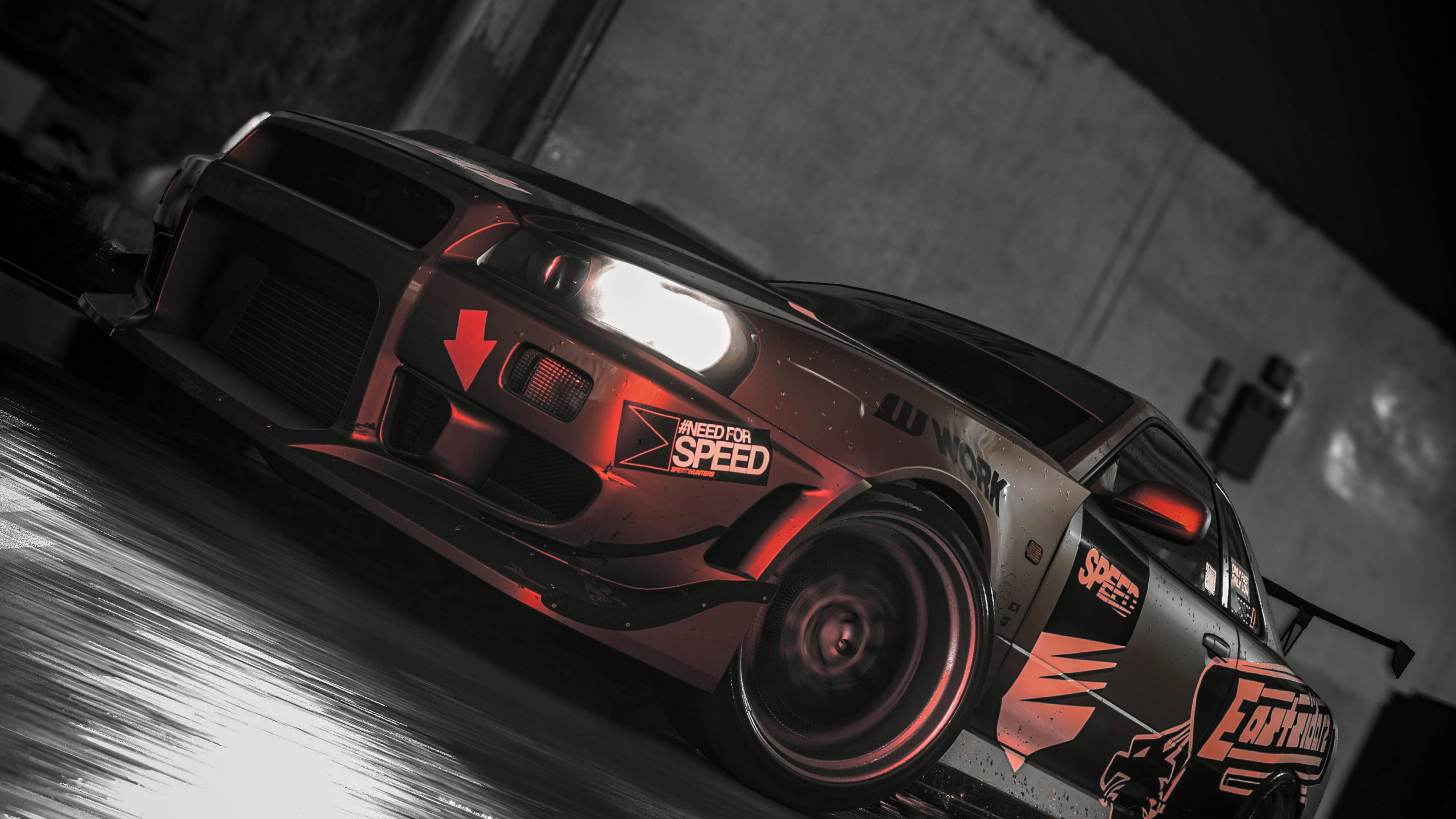 Обои отражение, легковые автомобили, шина, вода, автомобильные шины в разрешении 2560x1440