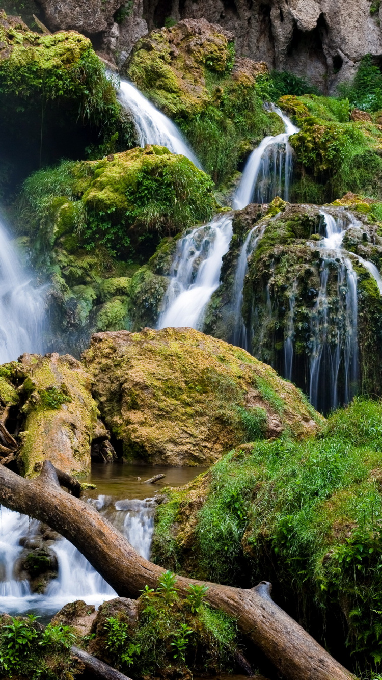 Обои водопад, гидроресурсы, водоем, природа, вода в разрешении 750x1334