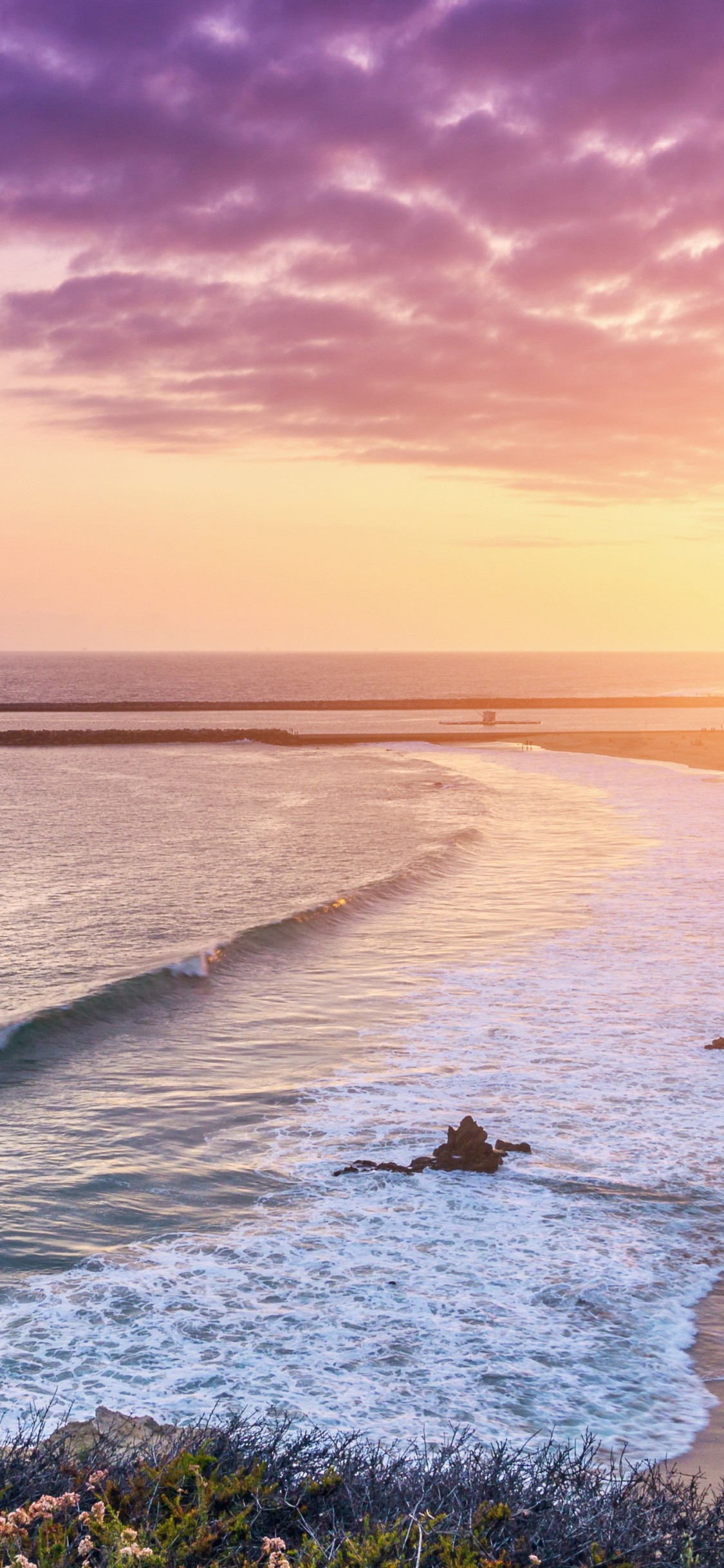 Обои пляж, море, берег, горизонт, побережье в разрешении 1125x2436