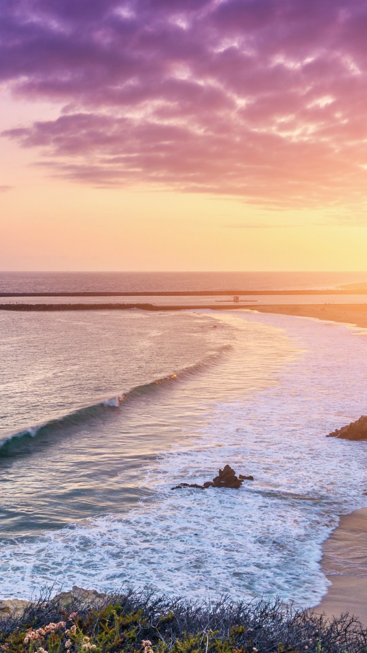 Обои пляж, море, берег, горизонт, побережье в разрешении 720x1280