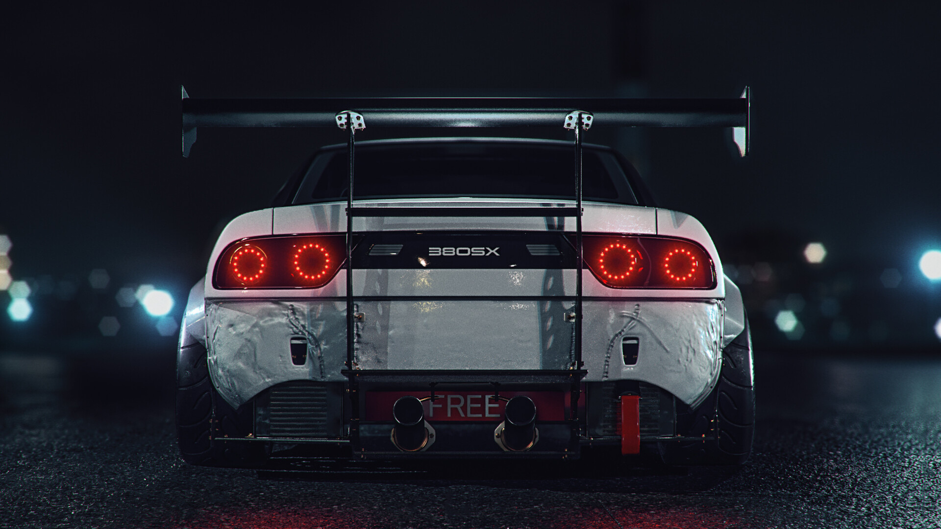 Обои Ниссан, суперкар, спорткар, автомобильное освещение, выхлопная система в разрешении 1920x1080